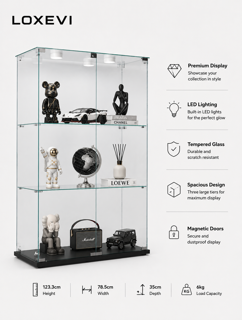 Glass Display Cabinet Loxevi