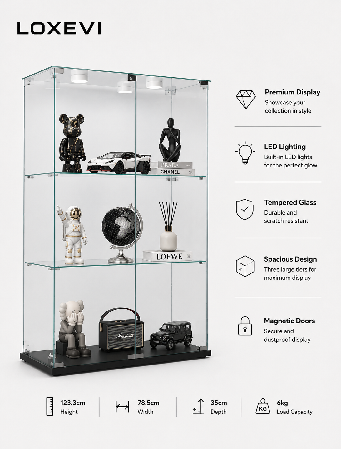 Glass Display Cabinet Loxevi