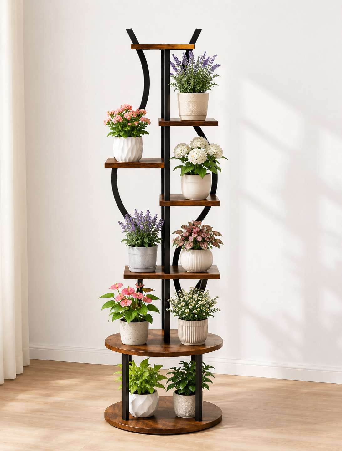 7 Tier Metal Corner Plant Stand Loxevi