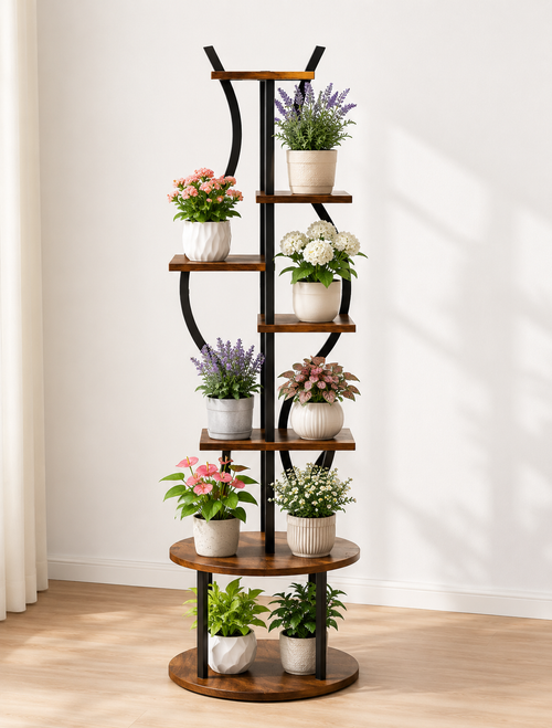 7 Tier Metal Corner Plant Stand Loxevi