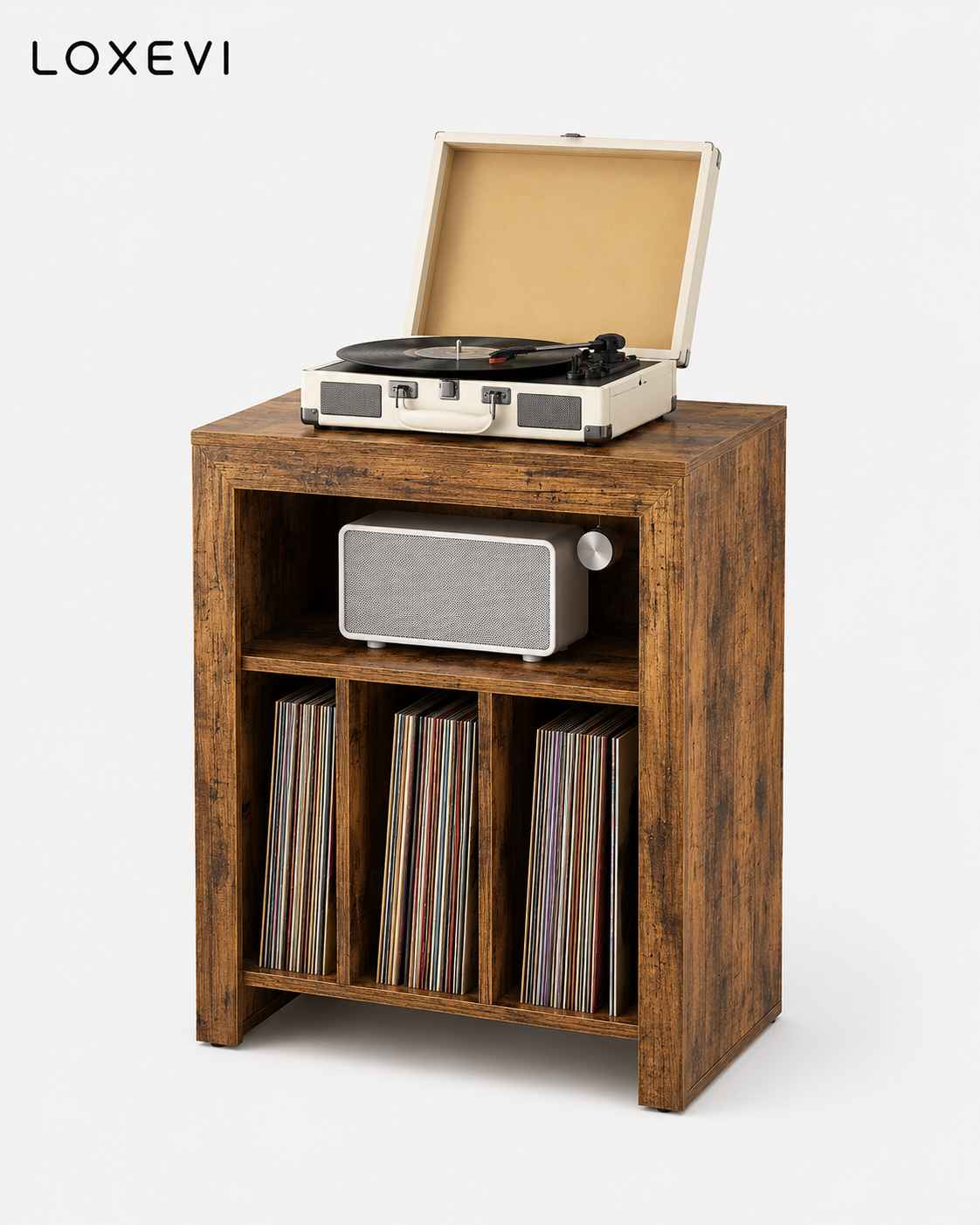 Industrial Record Player Storage Cabinet Loxevi