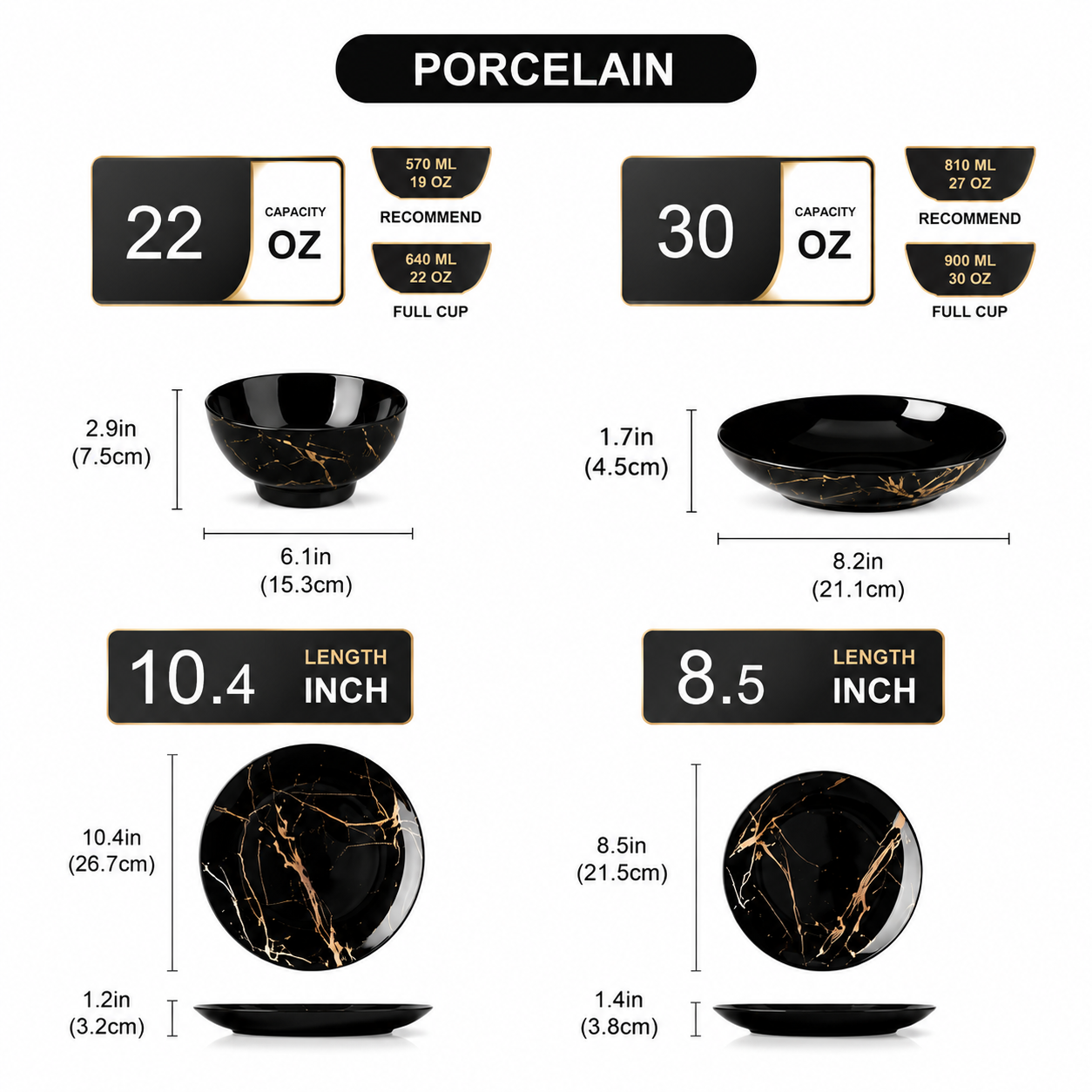 Porcelain Dinnerware Set Loxevi