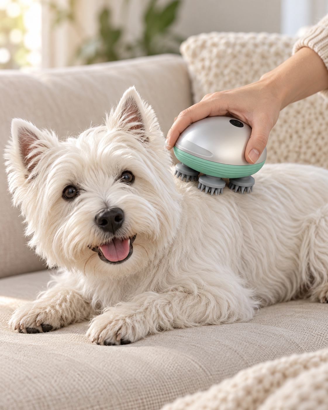 Electric Cat/Dog Massager with Gentle Rotating Massage Heads Loxevi