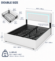 LED Storage Bed Frame with Mattress Loxevi
