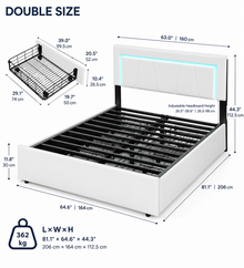 LED Storage Bed Frame with Mattress Loxevi