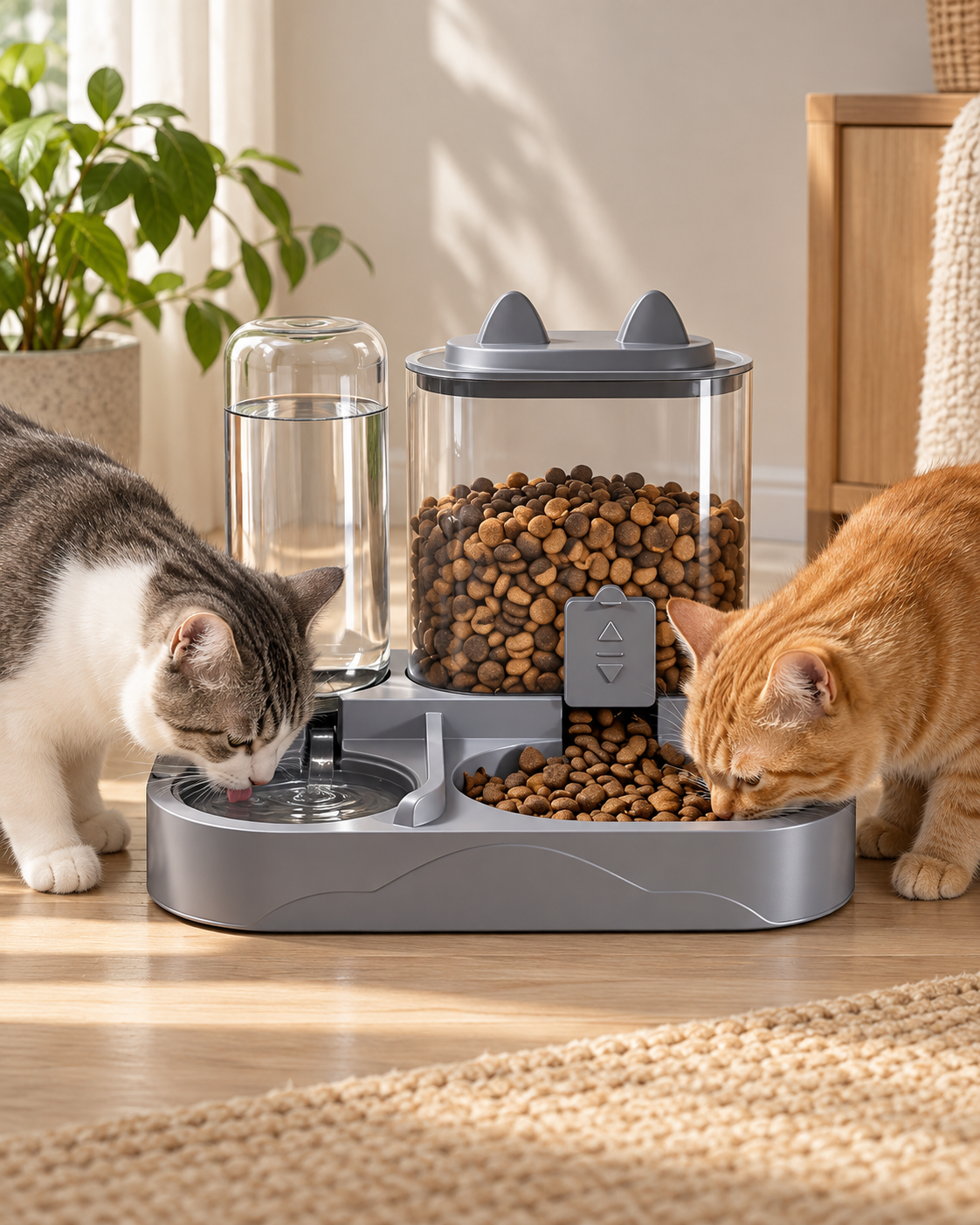 Automatic Pet Feeder and Water Dispenser with Large Capacity Loxevi