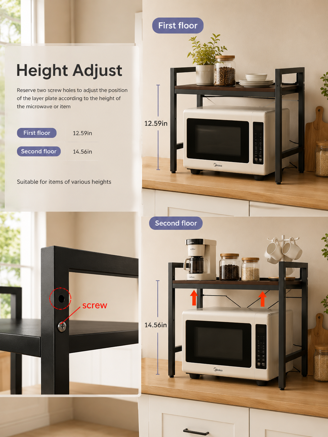 Expandable Microwave Shelf Loxevi
