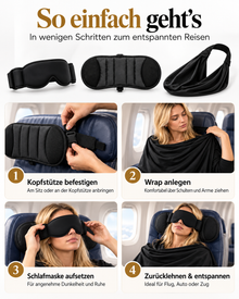 3-in-1 Travel Rest Kit with Eye Mask & Body Support | LADP
