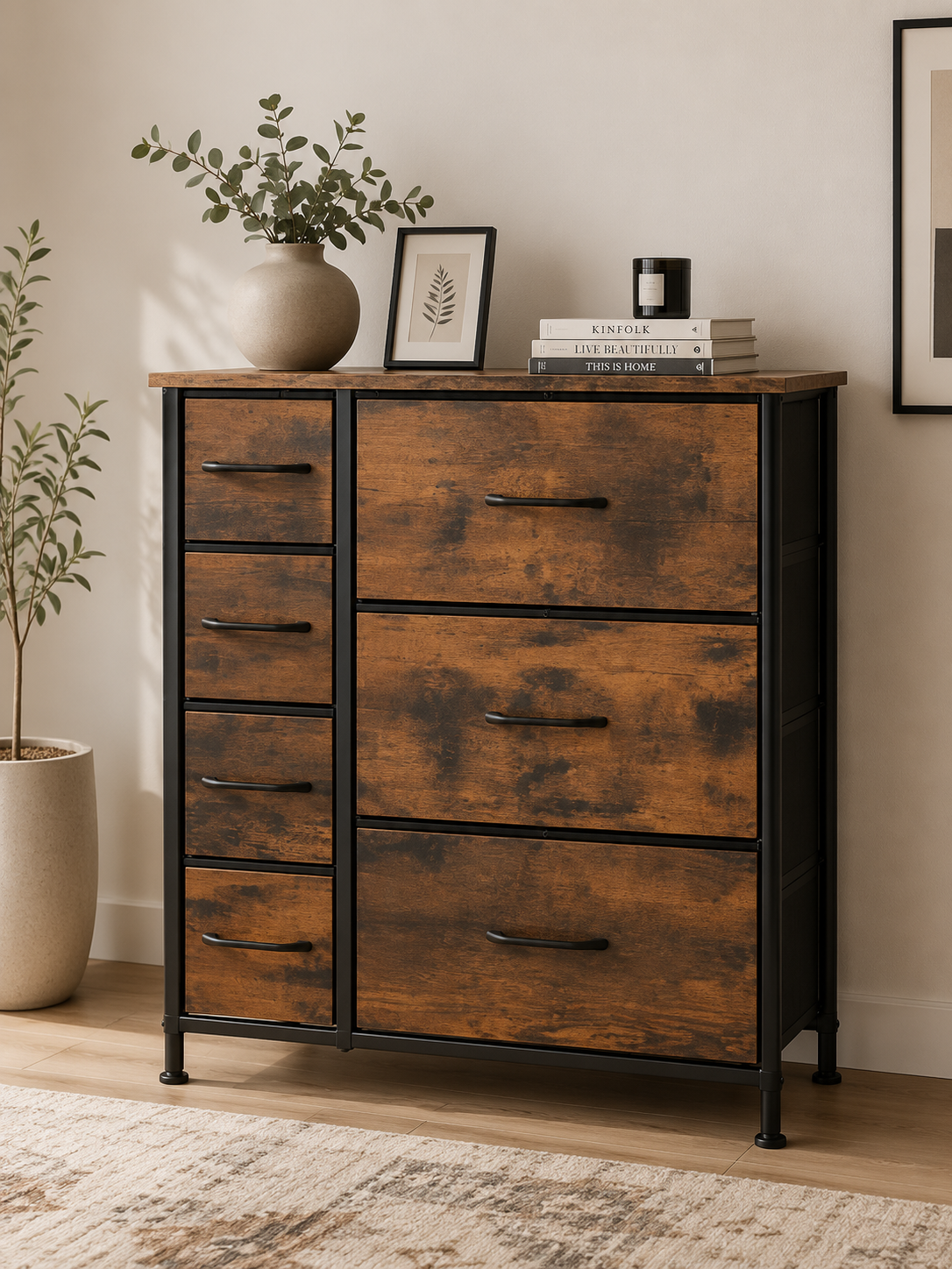 Fabric Storage Dresser Loxevi
