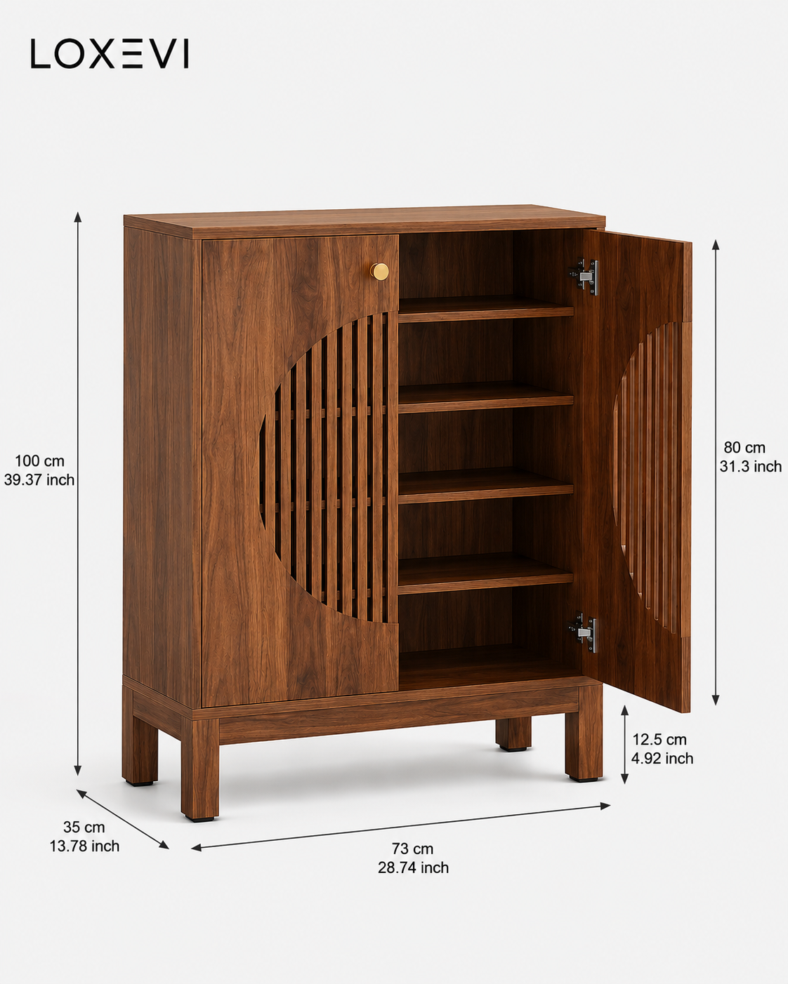 Farmhouse Five Tier Shoe Cabinet Loxevi