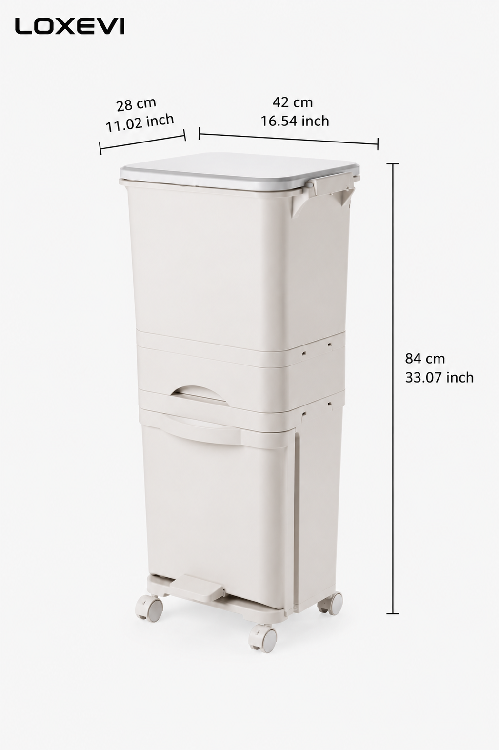 Three Tier Waste Sorting Bin Loxevi