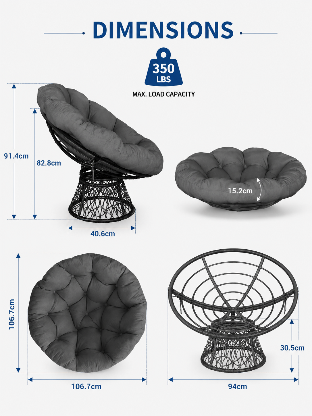 Swivel Papasan Chair Loxevi