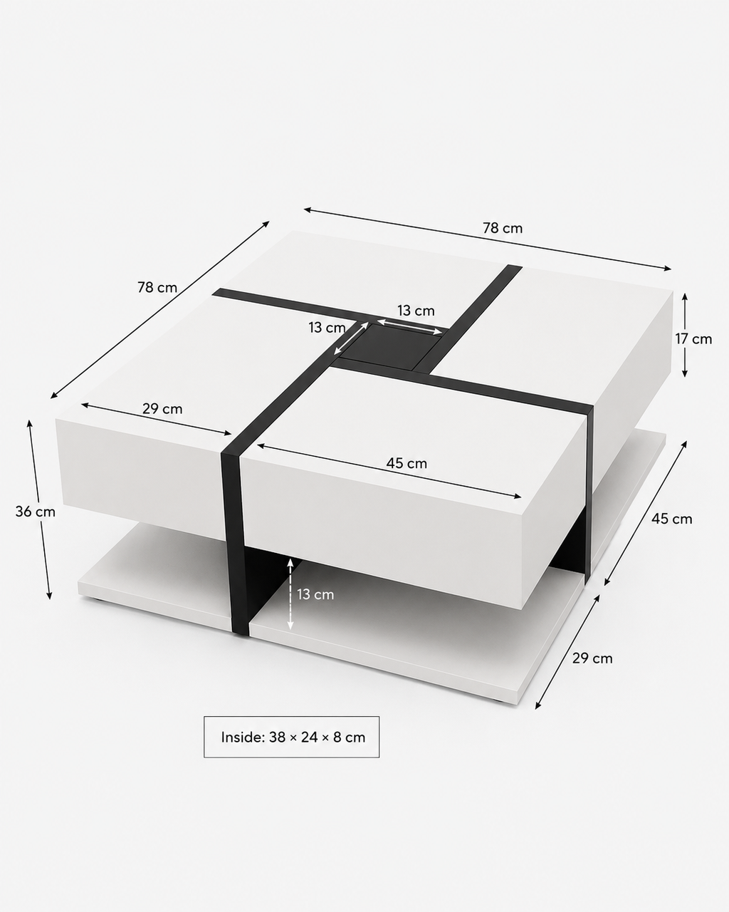 High Gloss Coffee Table Loxevi