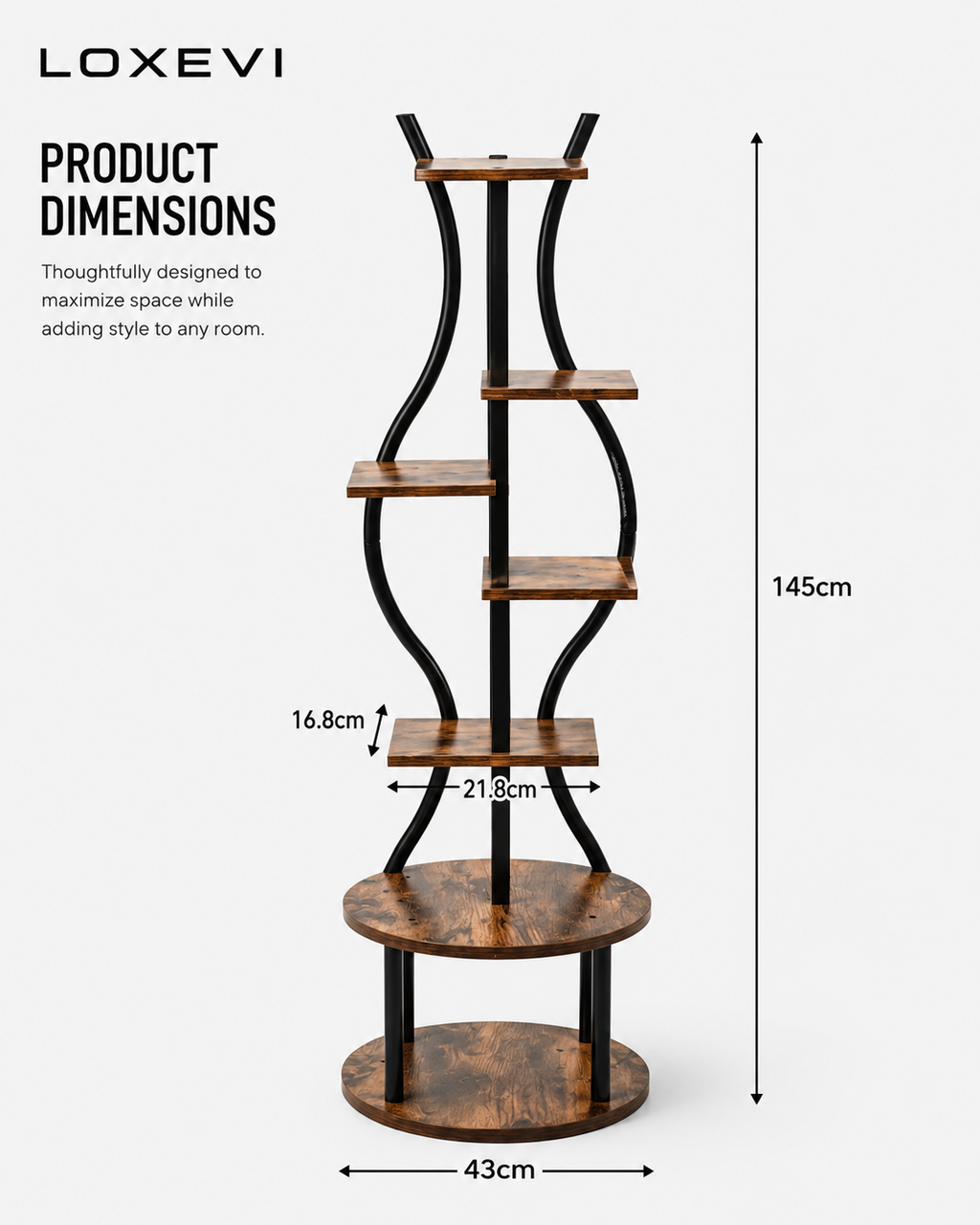 7 Tier Metal Corner Plant Stand Loxevi