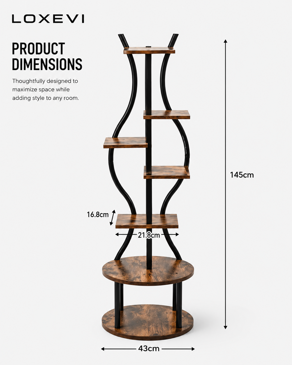 7 Tier Metal Corner Plant Stand Loxevi