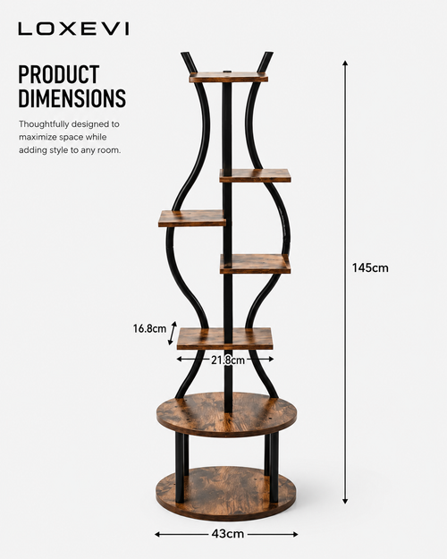 7 Tier Metal Corner Plant Stand Loxevi