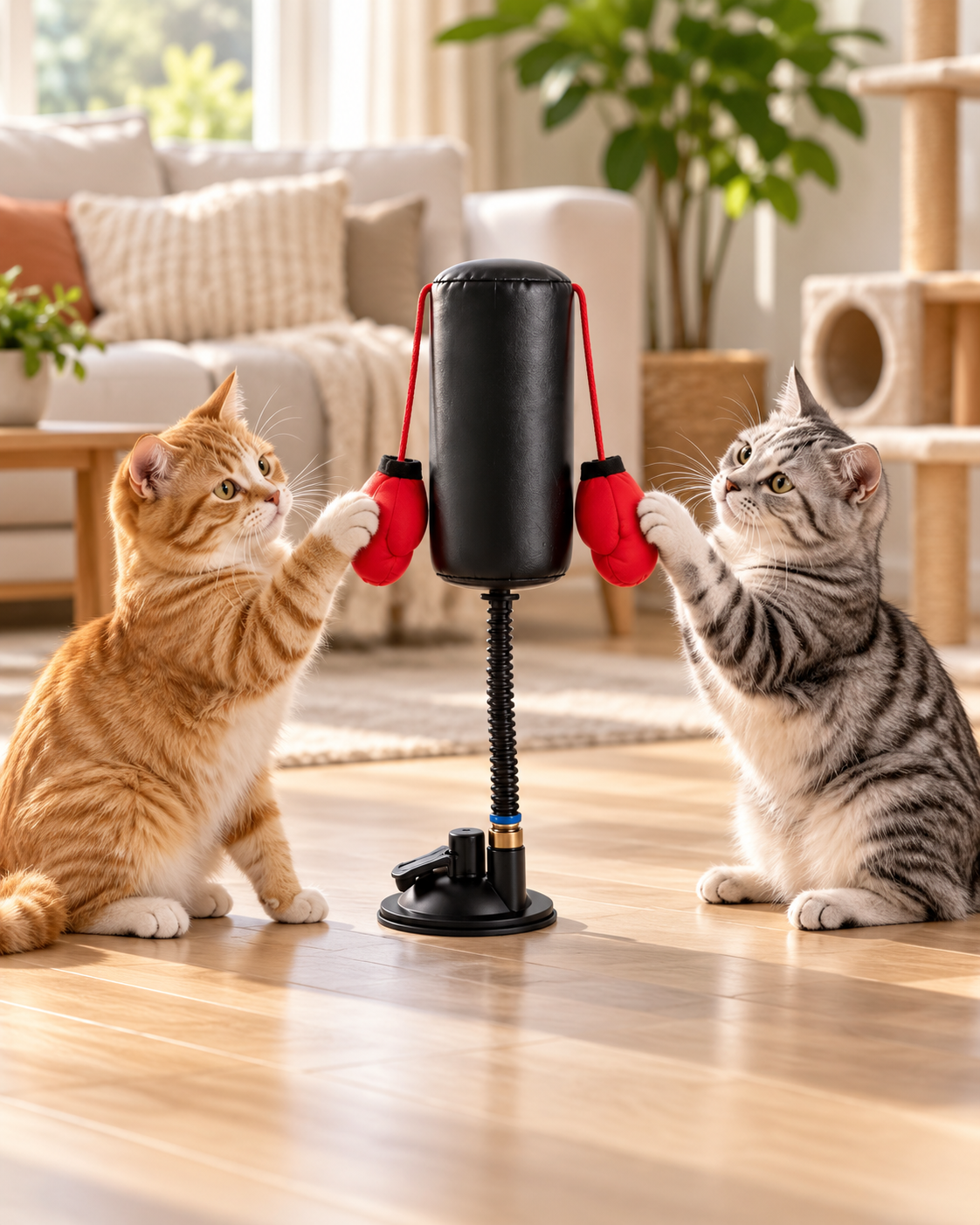 Interactive Cat Punching Bag with Suction Base Loxevi