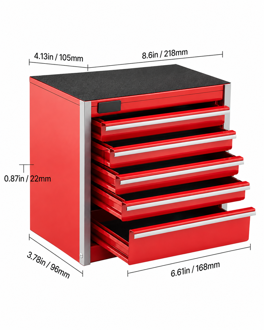 Portable Five Drawer Metal Tool Chest Loxevi
