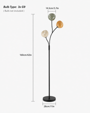 Three Globe Glass Floor Lamp Loxevi