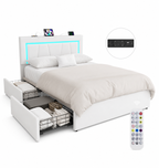LED Storage Bed Frame with Mattress Loxevi