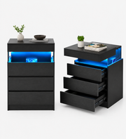 Black Vanity Table with Charging Station Loxevi