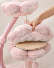 Pink Blossom Cat Tree with Plush Flower Platforms Loxevi