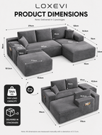 Modular U Shaped Sofa Loxevi