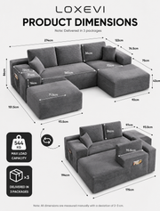 Modular U Shaped Sofa Loxevi