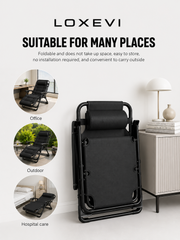 Folding Zero Gravity Chair with Removable Pillow Loxevi