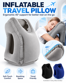 Inflatable Ergonomic Travel Pillow with Face and Arm Support Loxevi