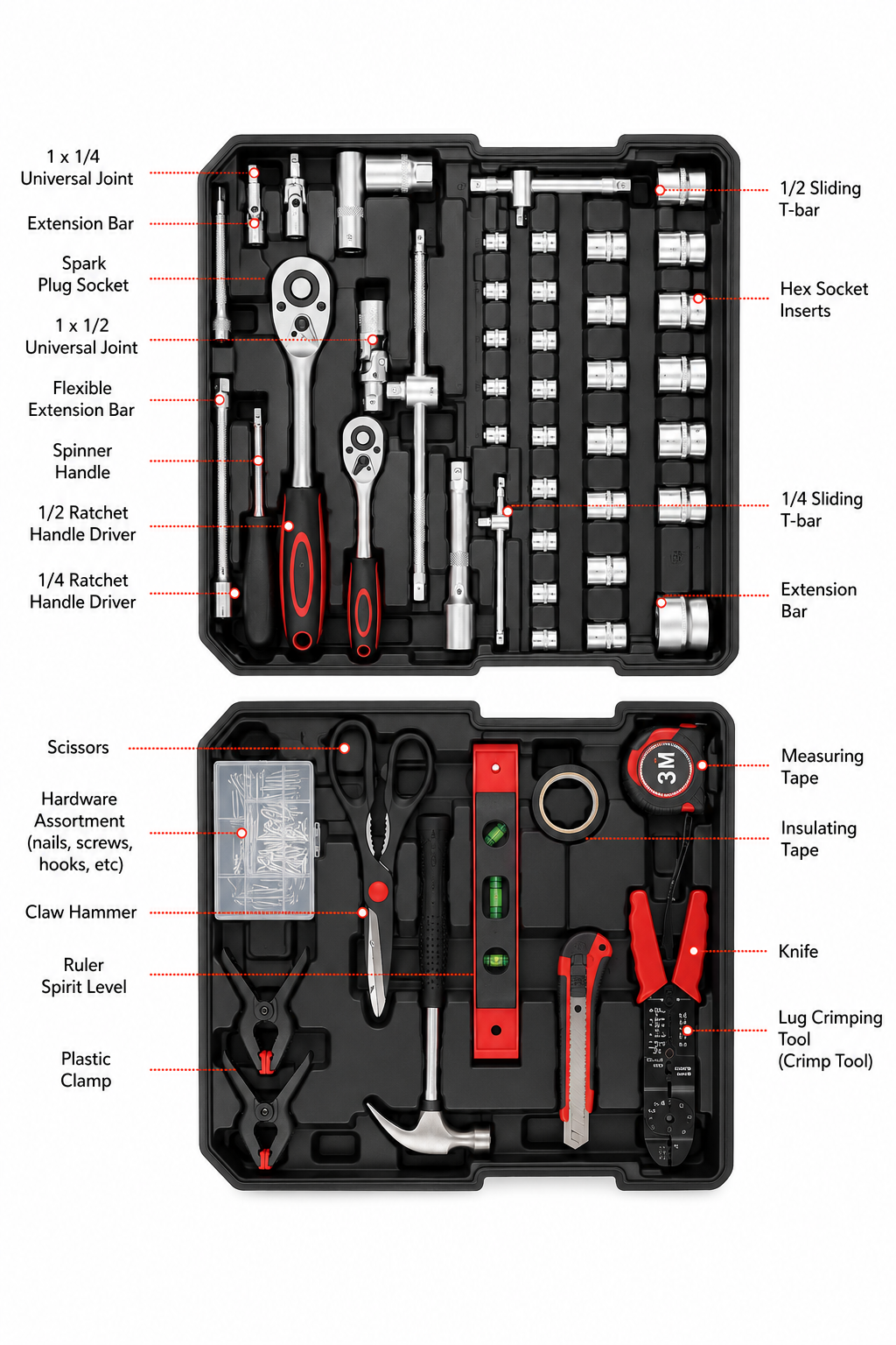 799 Piece Mechanic Tool Set with Rolling Case Loxevi