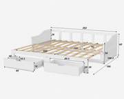 Solid Wood Daybed with Storage Drawers Loxevi
