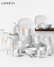 Elegant 50 Piece Dinnerware Set Loxevi