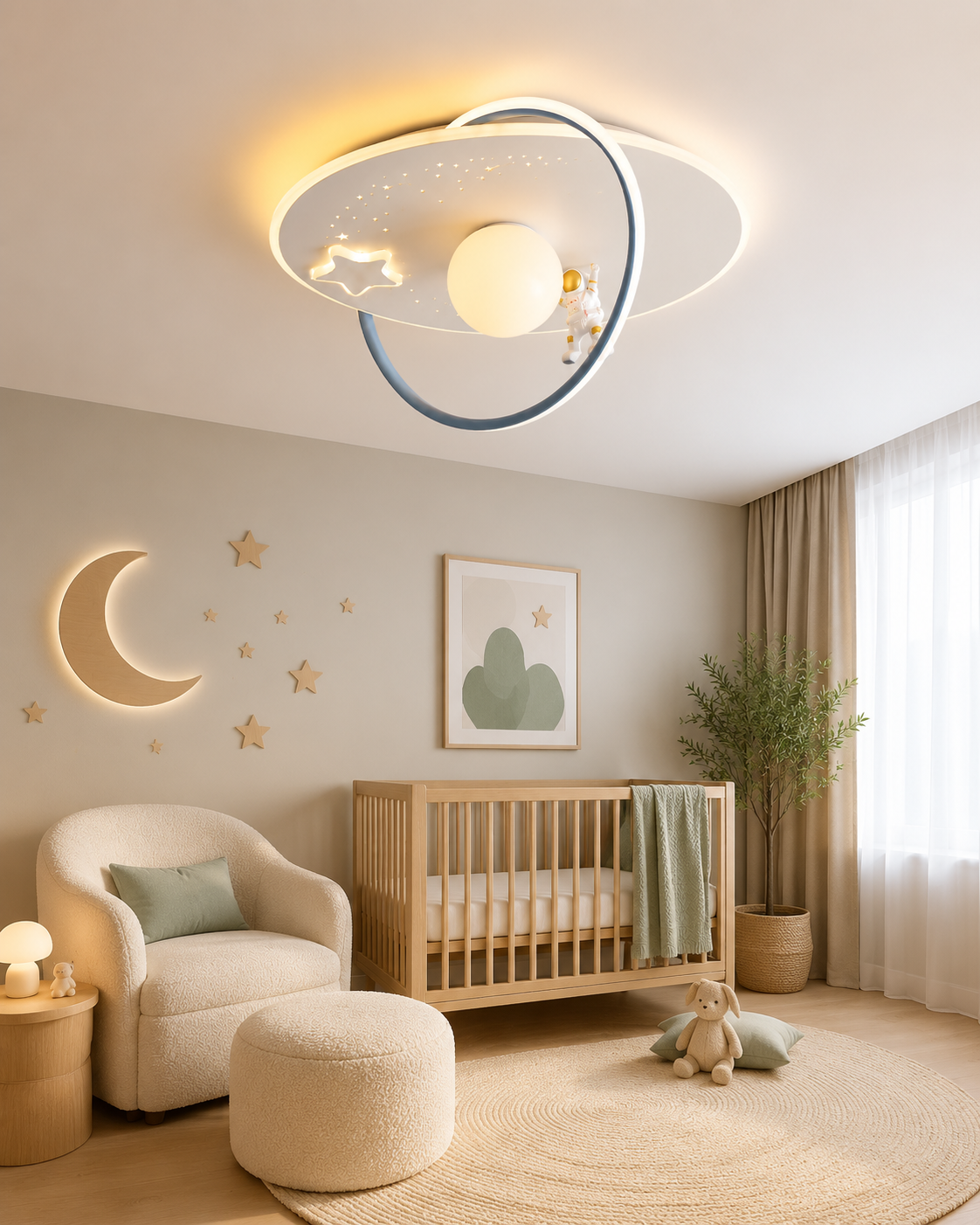 Dimmable Kids Ceiling Light with Remote Loxevi