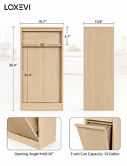 Natural Oak Tilt Out Trash Cabinet Loxevi