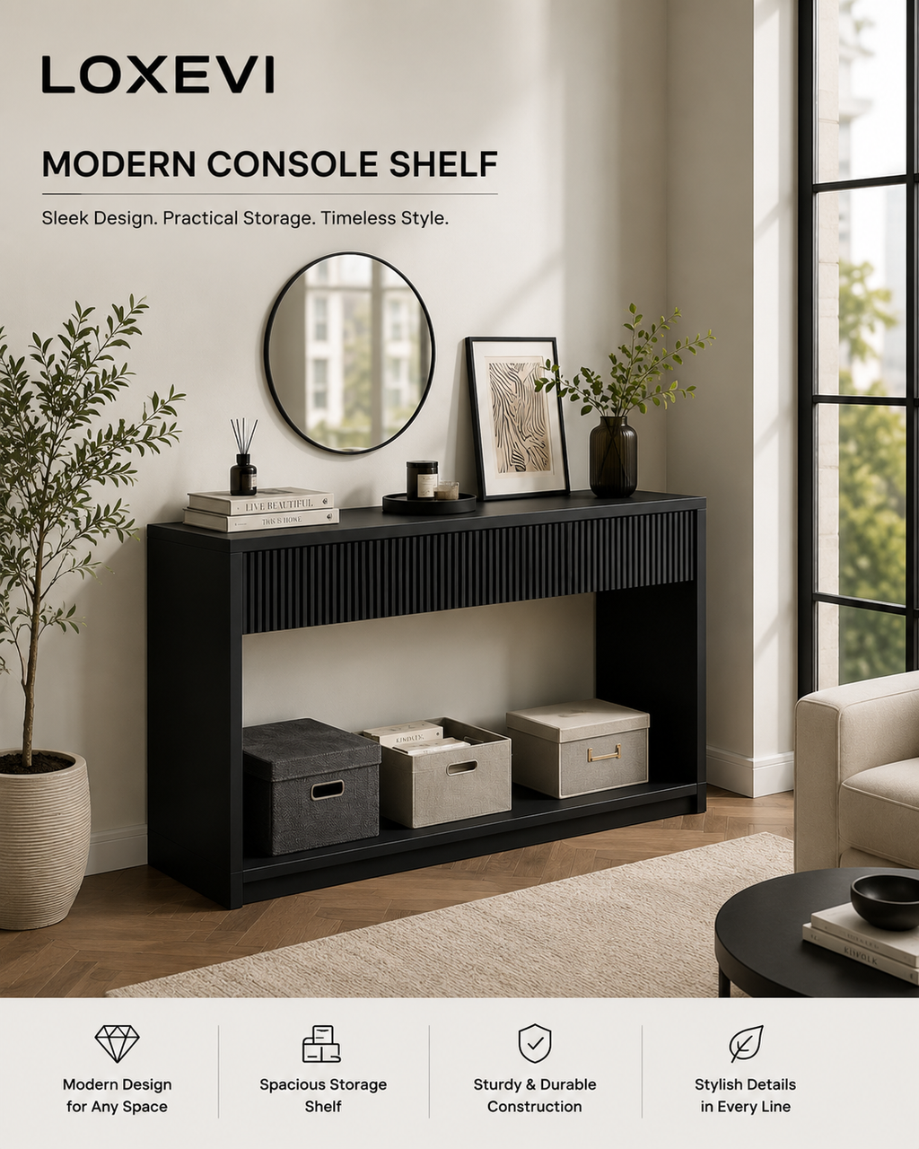 Console Table with Drawers Loxevi