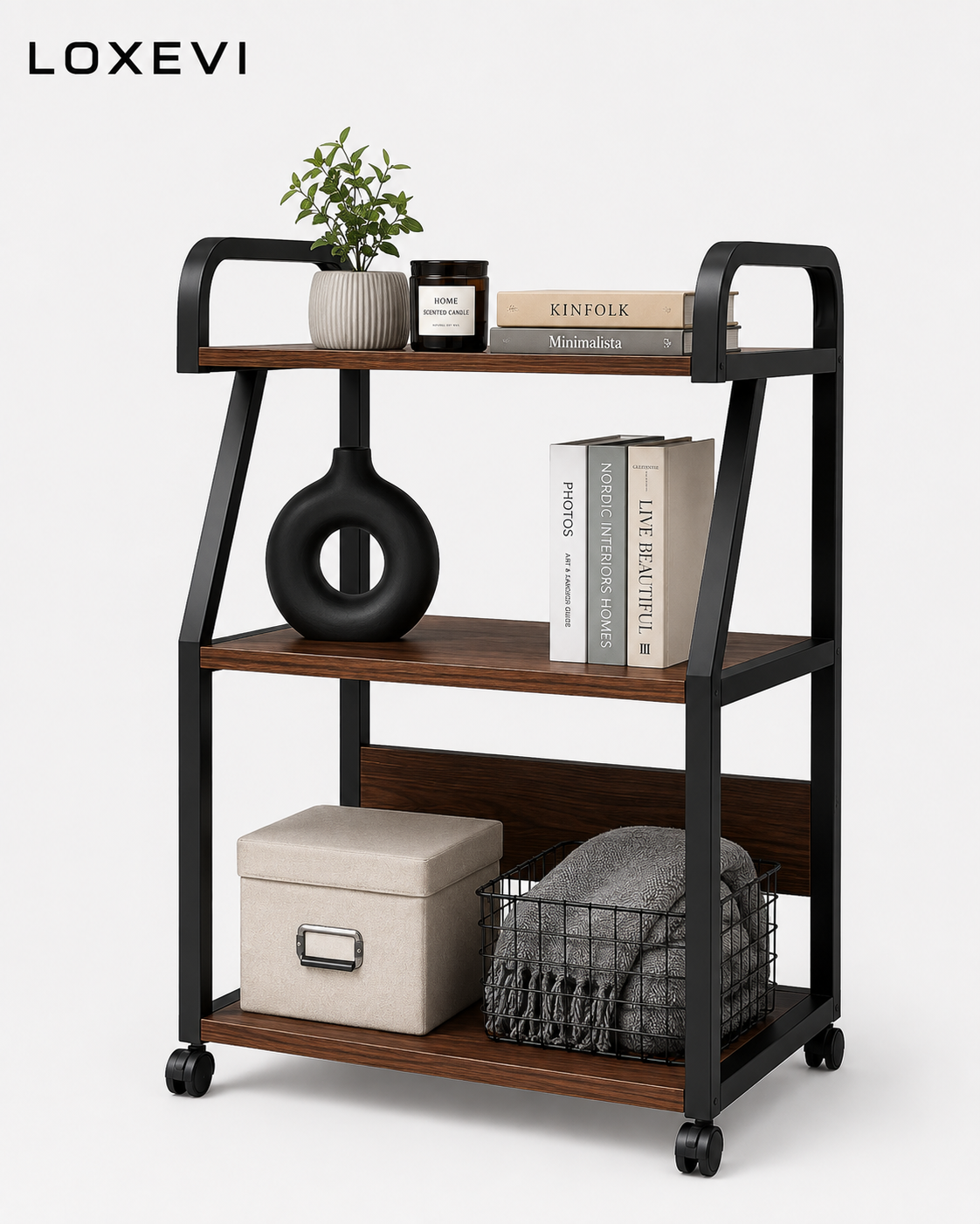 Mobile Three Tier Printer Stand Loxevi