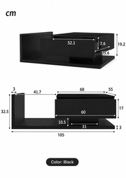 Black Glass Coffee Table Loxevi