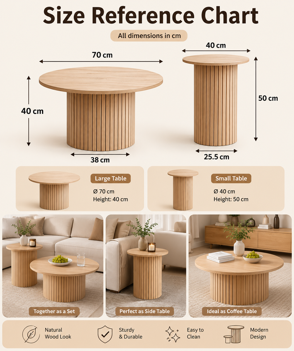 Nested Coffee Table Set Loxevi