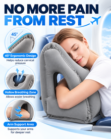 Inflatable Ergonomic Travel Pillow with Face and Arm Support Loxevi