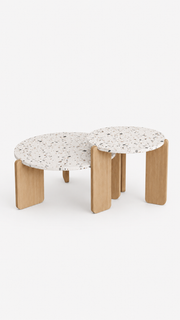 Round Nesting Coffee Table Set Loxevi