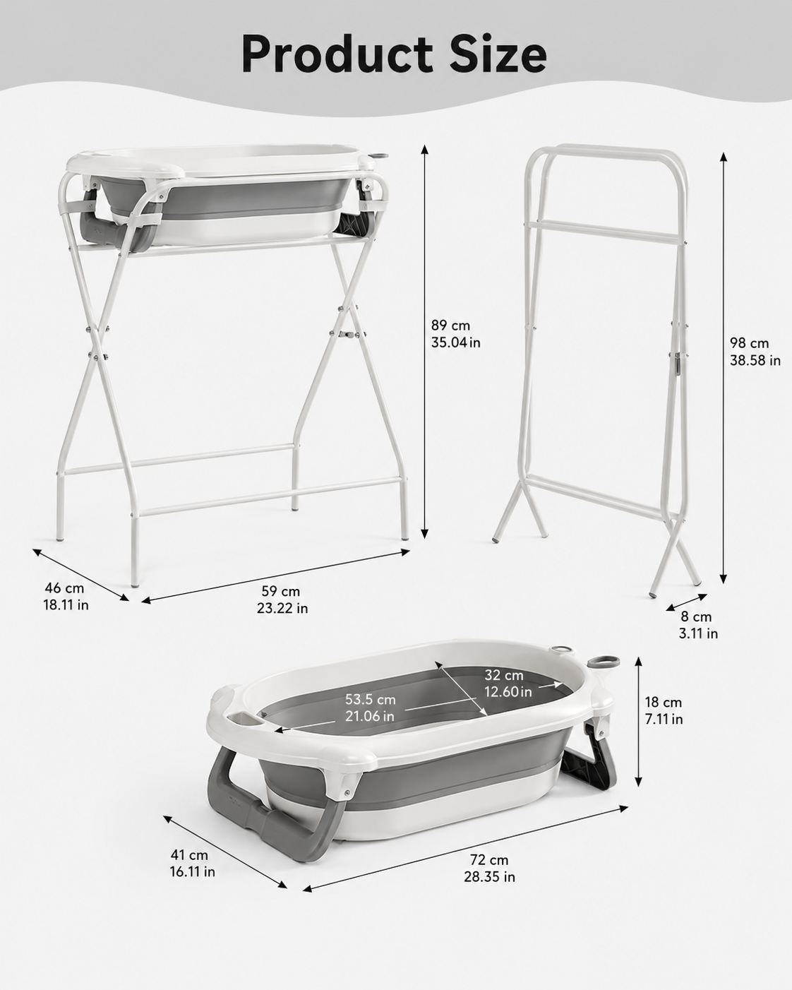 Three in One Folding Baby Bath with Stand Loxevi