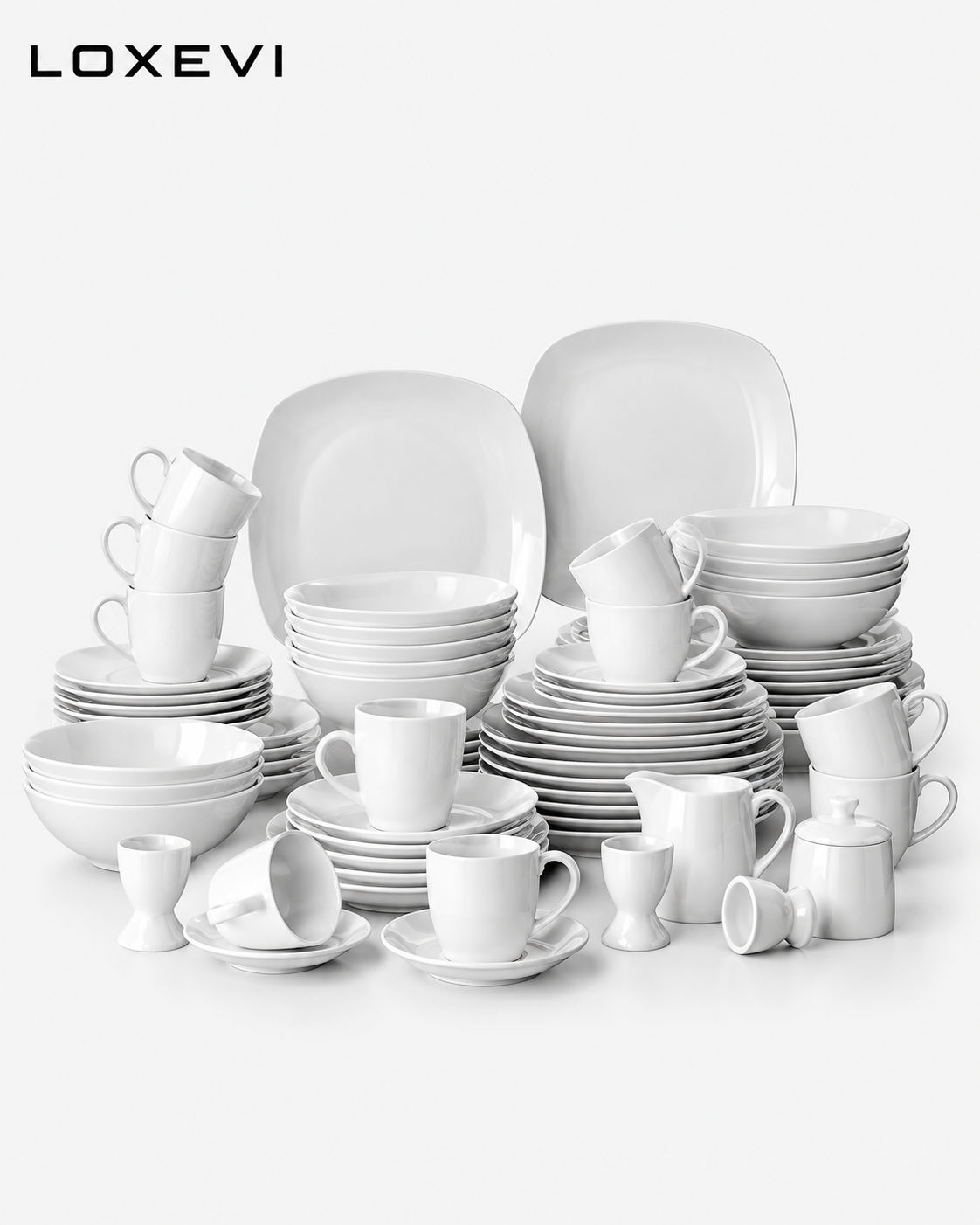Elegant 50 Piece Dinnerware Set Loxevi