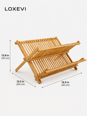 Foldable Bamboo Dish Drying Rack Loxevi