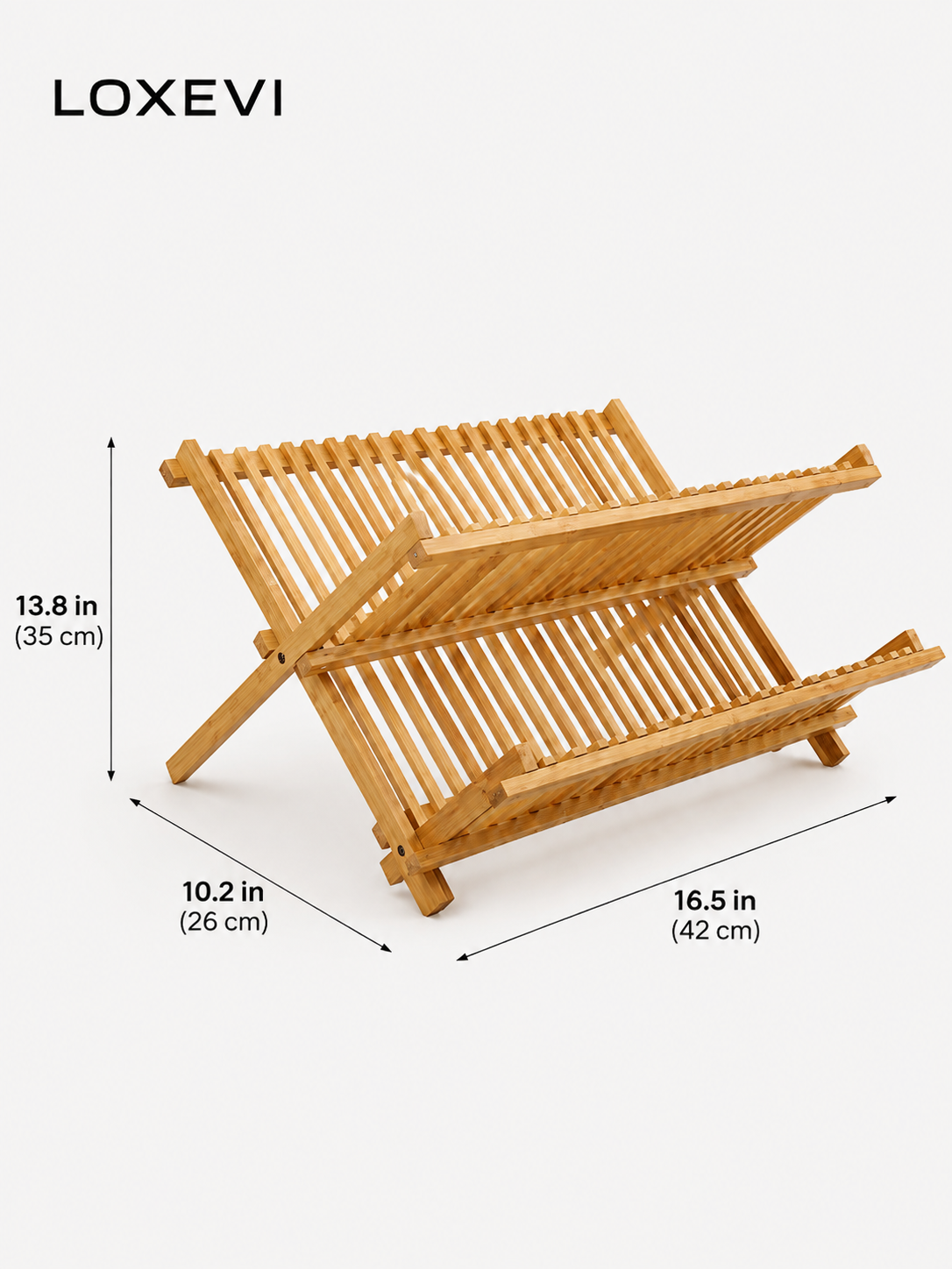 Foldable Bamboo Dish Drying Rack Loxevi
