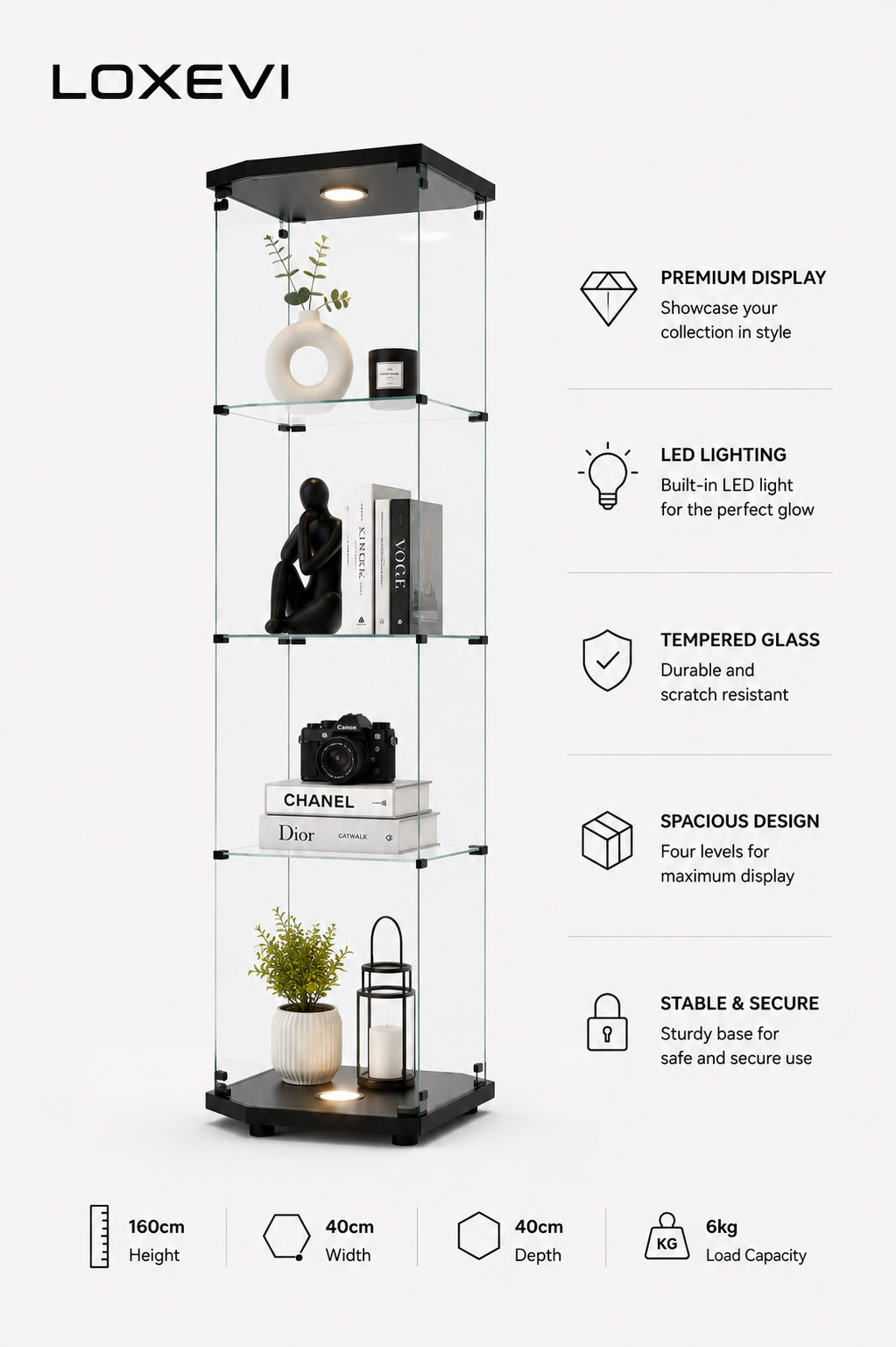 Glass Display Cabinet Loxevi