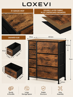 Fabric Storage Dresser Loxevi