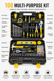 108 Piece Household Repair Tool Set Loxevi