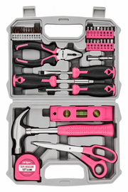 Pink 38 Piece Household Tool Kit Loxevi