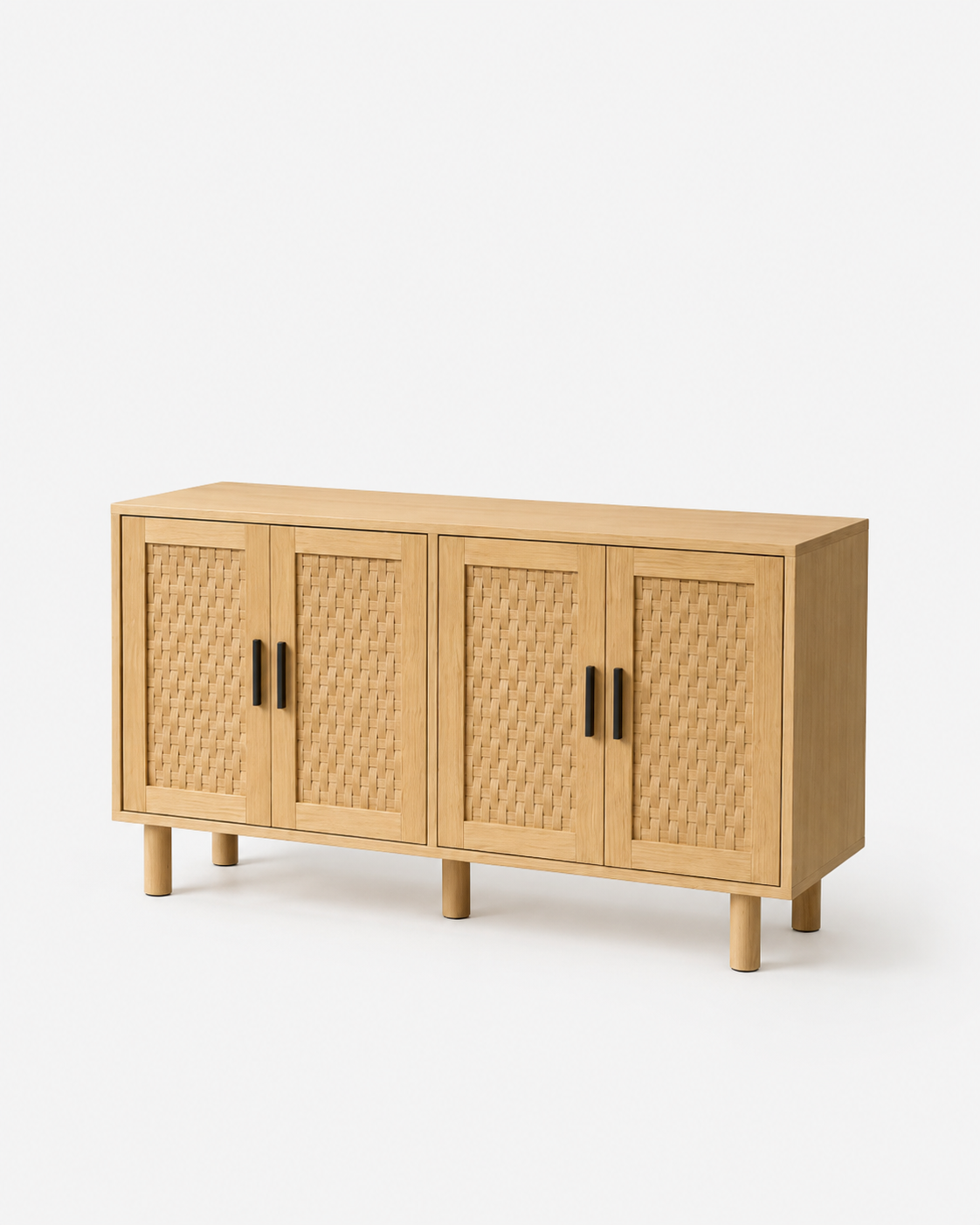 Natural Rattan Sideboard Cabinet with Adjustable Shelves Loxevi